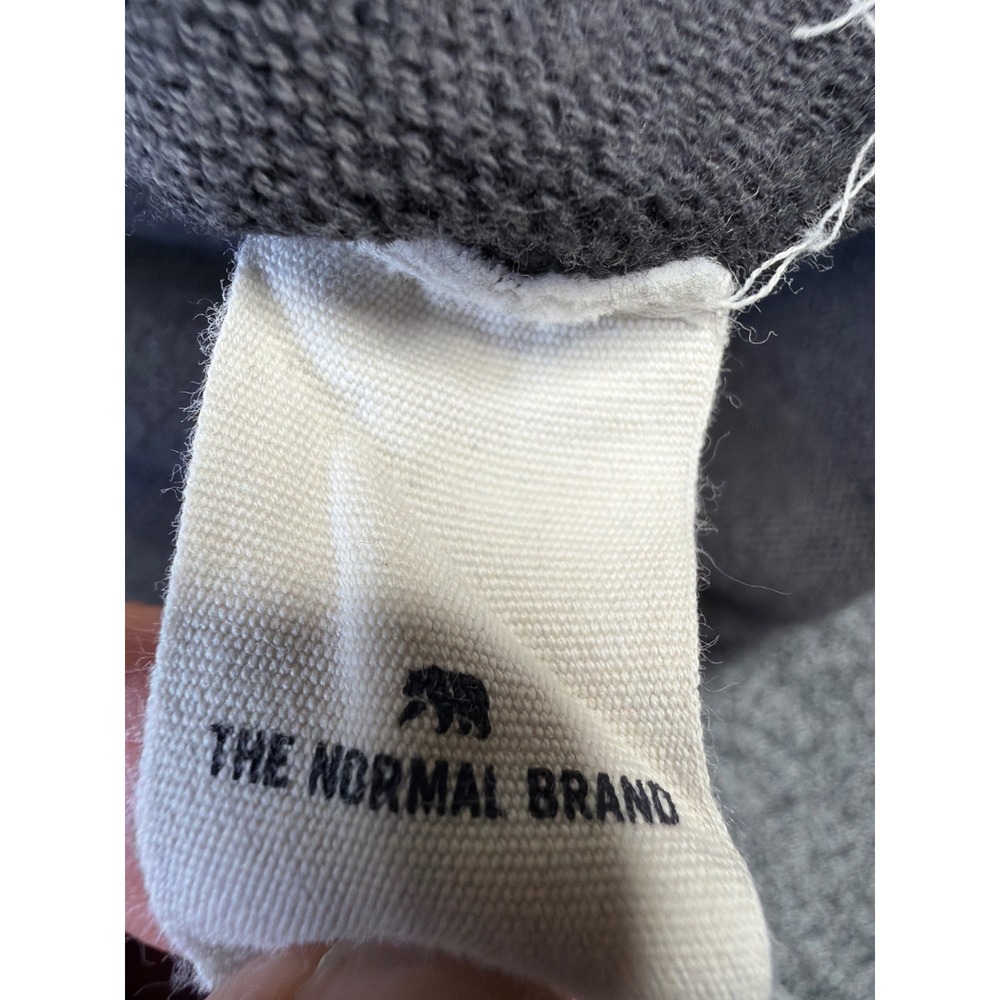 The Normal Brand Mens XL Charcoal Gray Cotton Knit Pullover Hoodie Sweatshirt - Picture 6 of 7